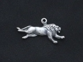 12x18mm Running Lion Charm, Classic Silver, Antique Gold, pk/6