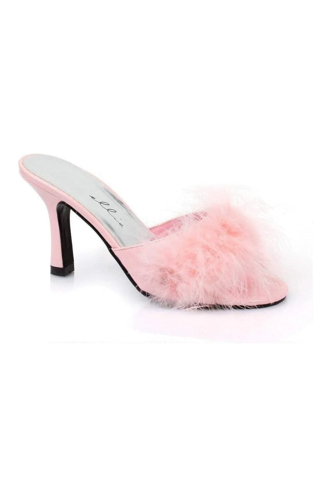 361-SASHA Marabou  | Pink Faux Leather