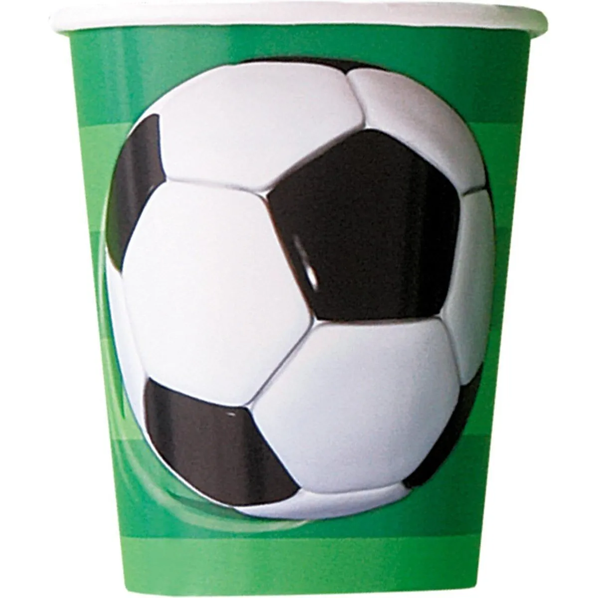 3D Soccer Paper Cups 9 Ounces, 8 per Package