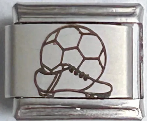 9mm Laser Italian Charm - Soccer