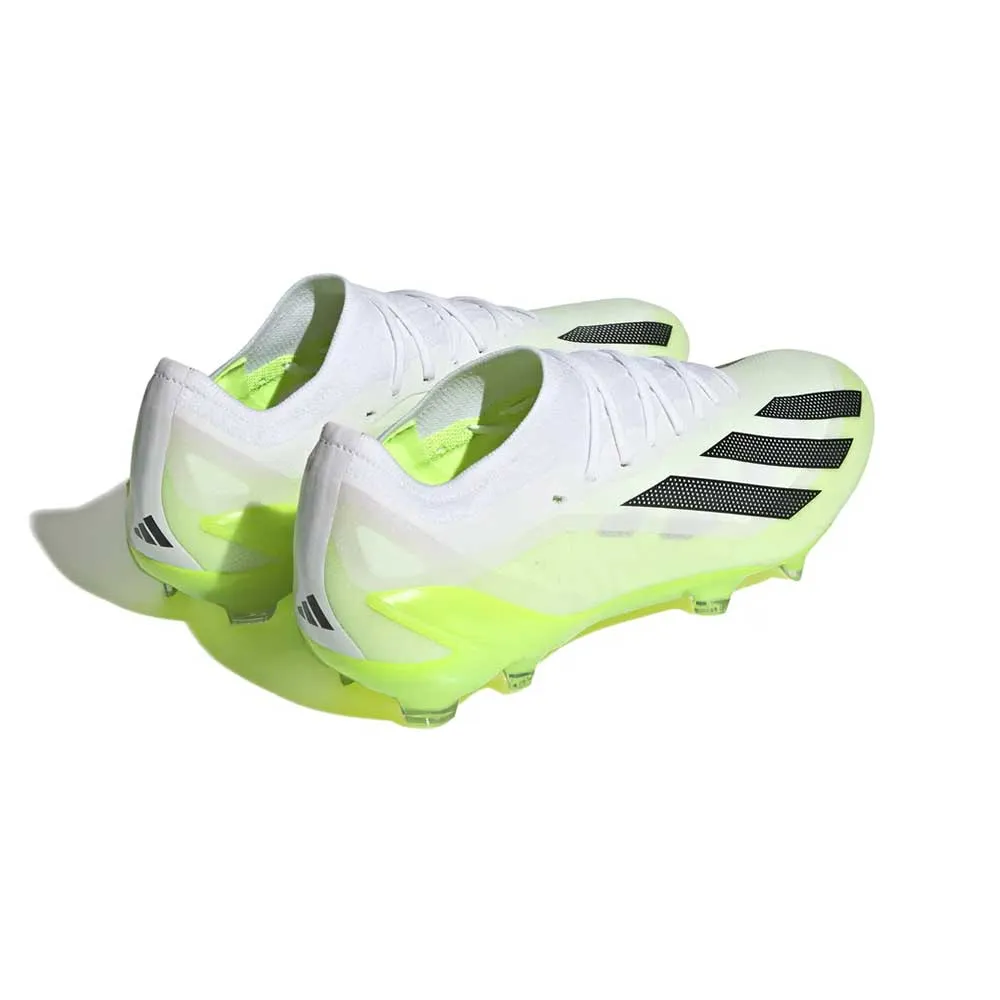 All Gender adidas X CRAZYFAST.1 FG Soccer Shoe - Cloud White/ Core Black/ Lucid Lemon - Regular (D)