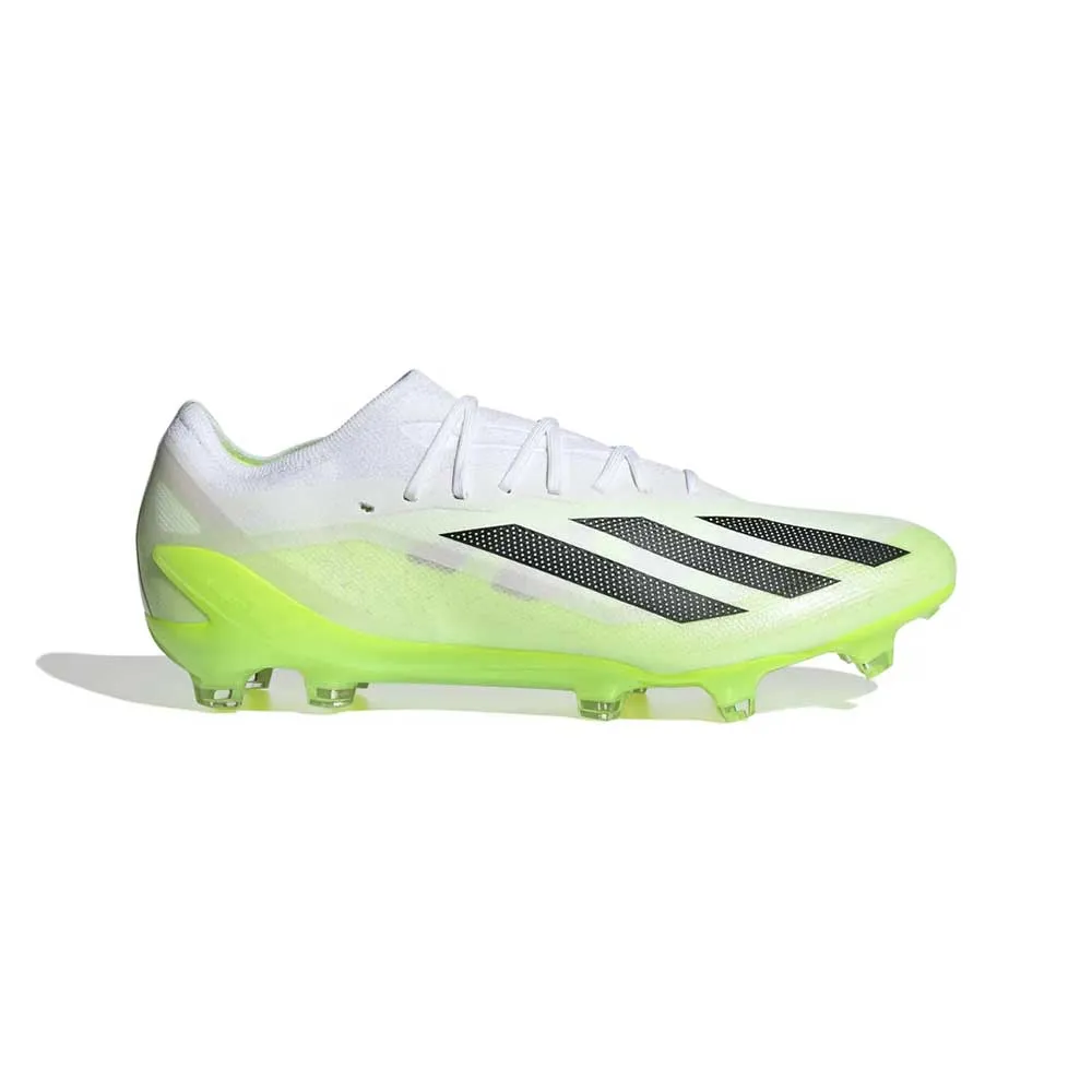 All Gender adidas X CRAZYFAST.1 FG Soccer Shoe - Cloud White/ Core Black/ Lucid Lemon - Regular (D)