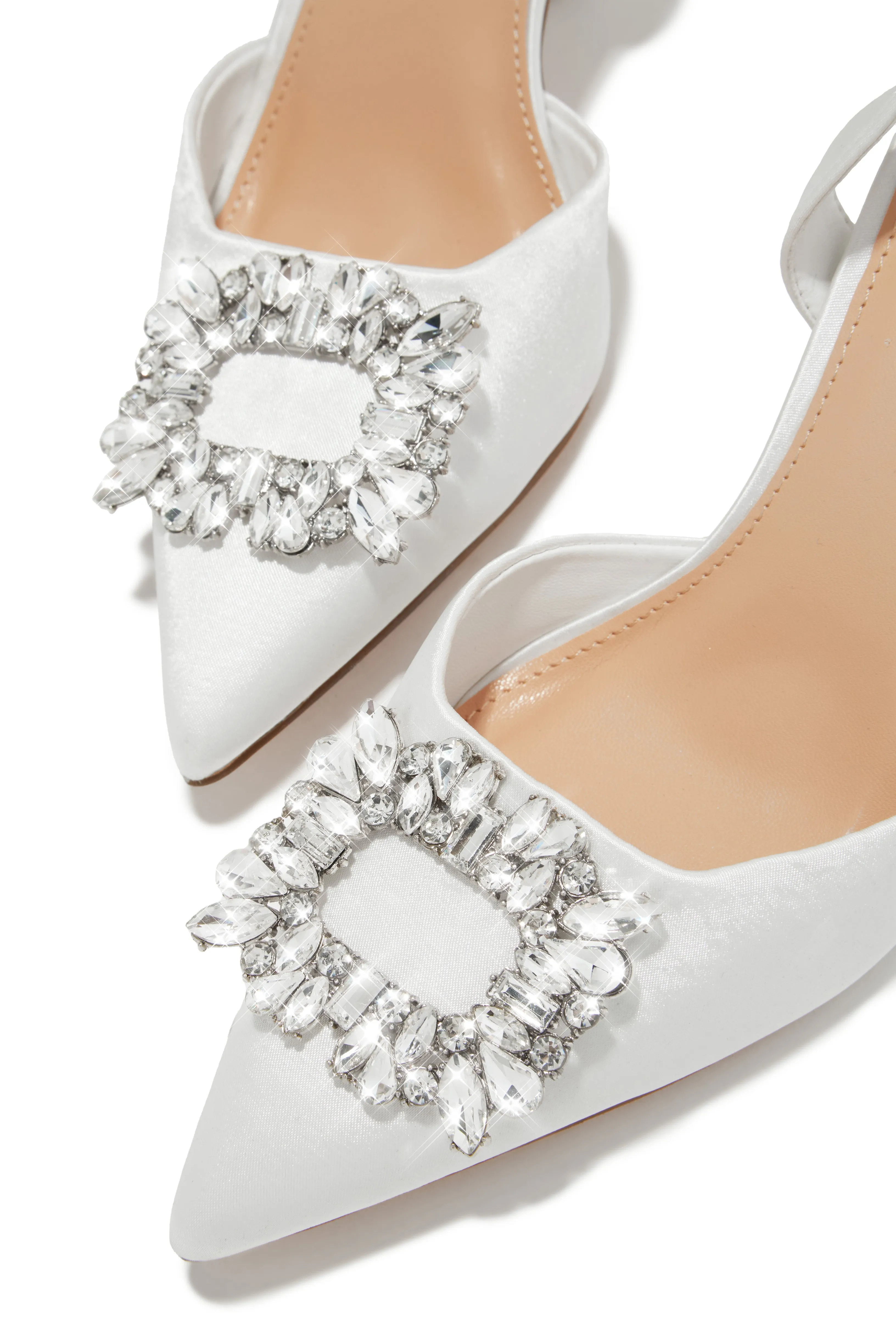 Anissia Slingback Embellished Pumps - White