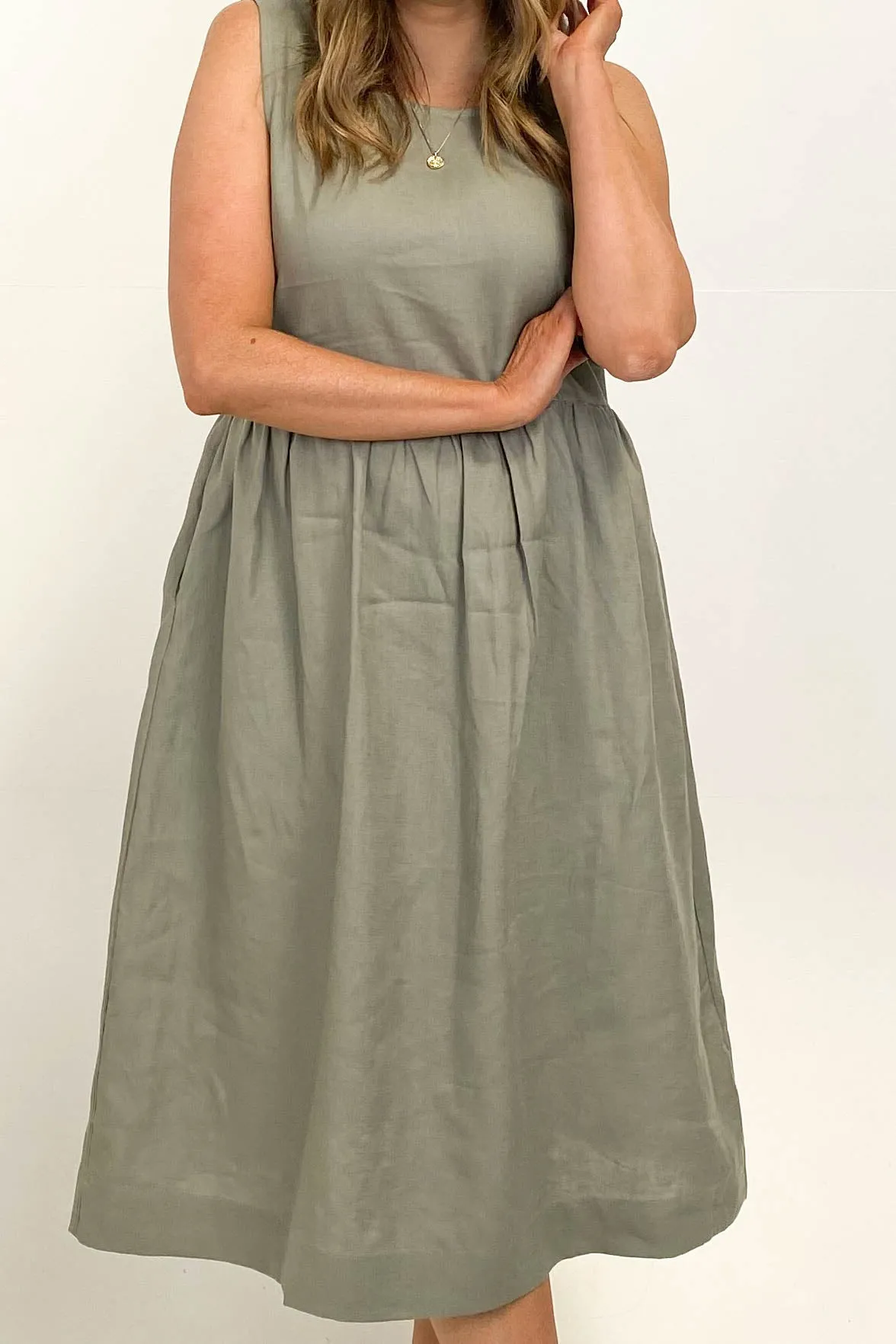 AS Colour Linen Dress Eucalyptus