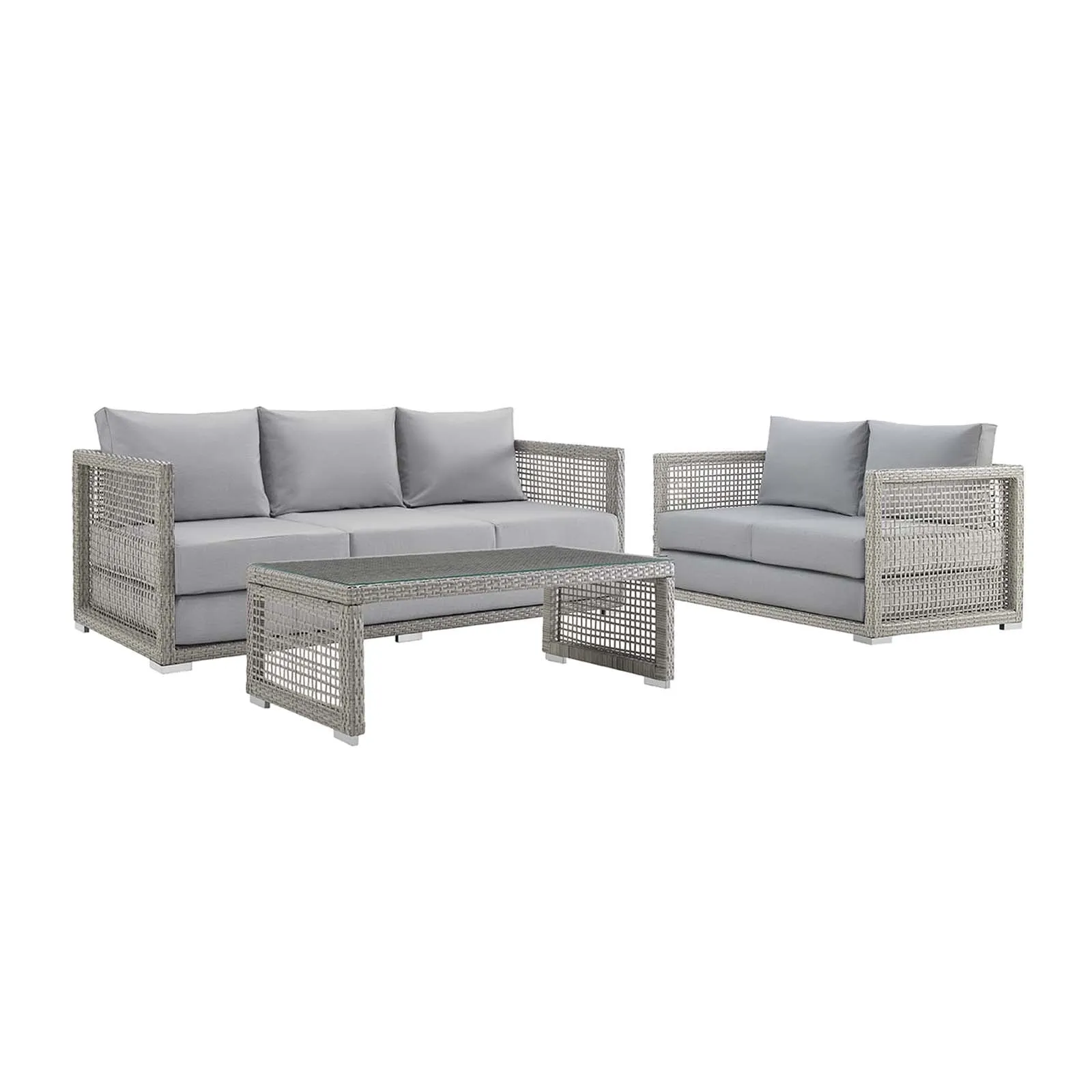 Aura 3 Piece Outdoor Patio Wicker Rattan Set by Modway