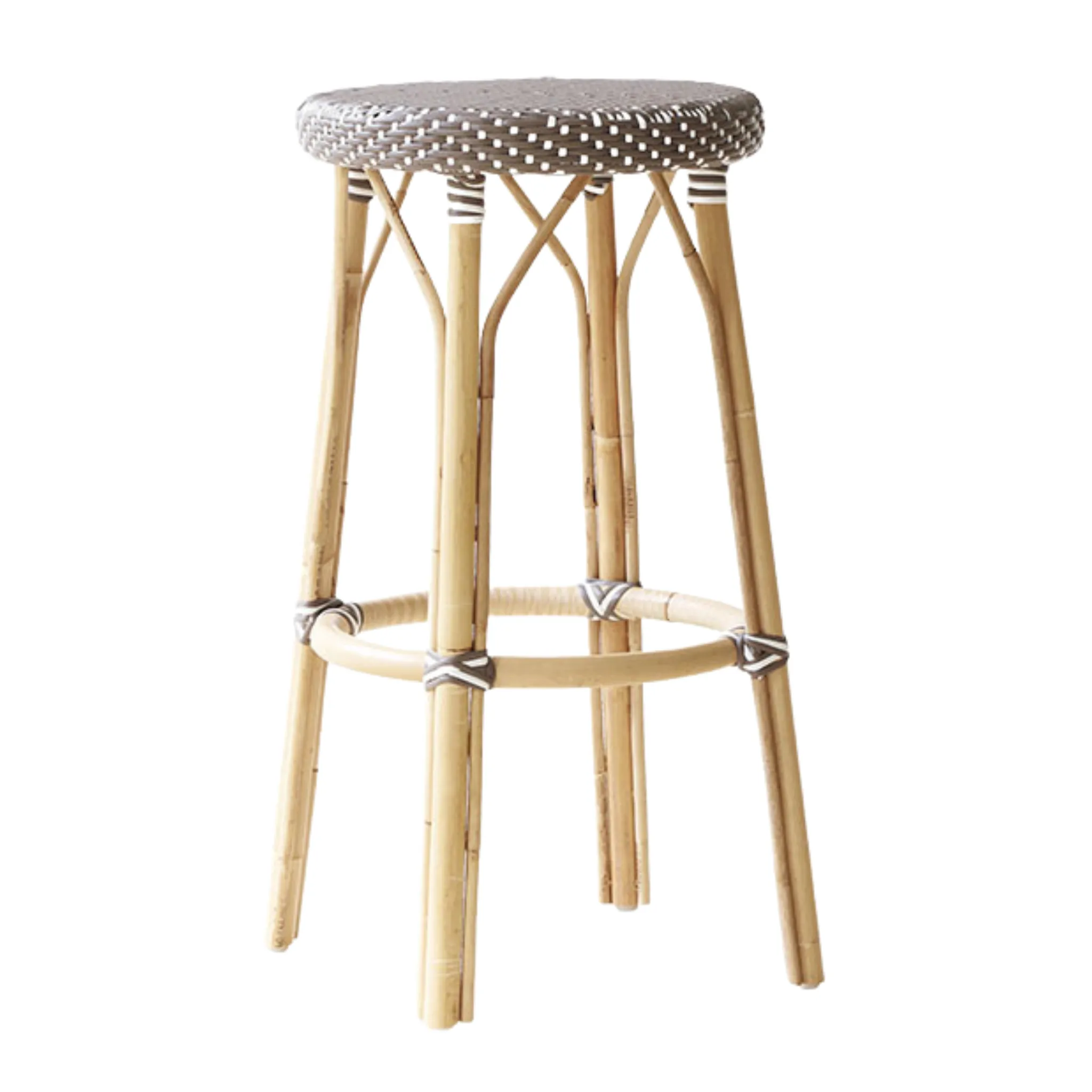 Backless Bistro Style Woven Bar Stool