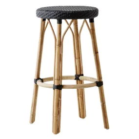 Backless Bistro Style Woven Bar Stool