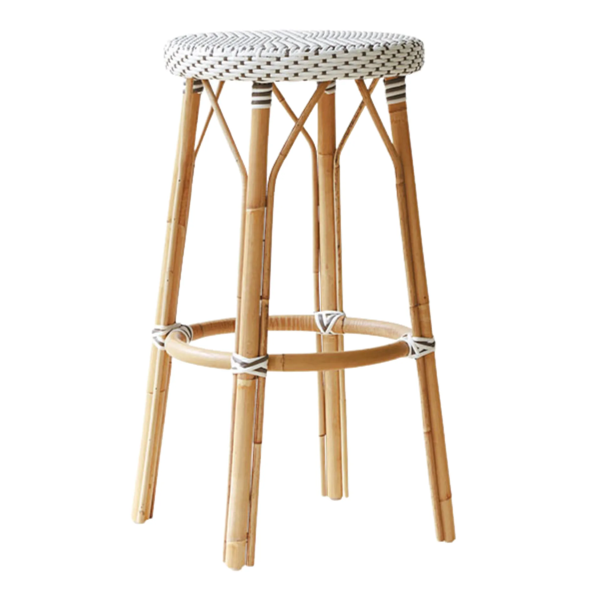 Backless Bistro Style Woven Bar Stool