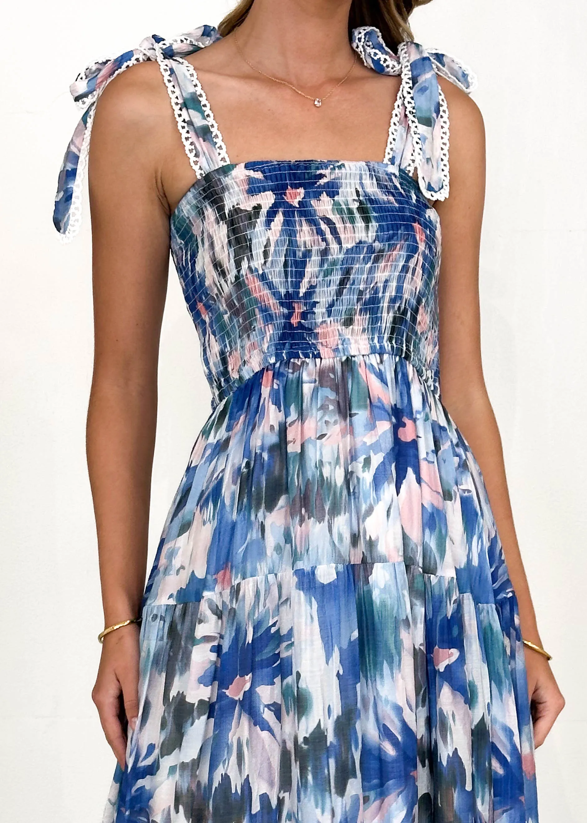 Beatrice Maxi Dress - Blue Floral