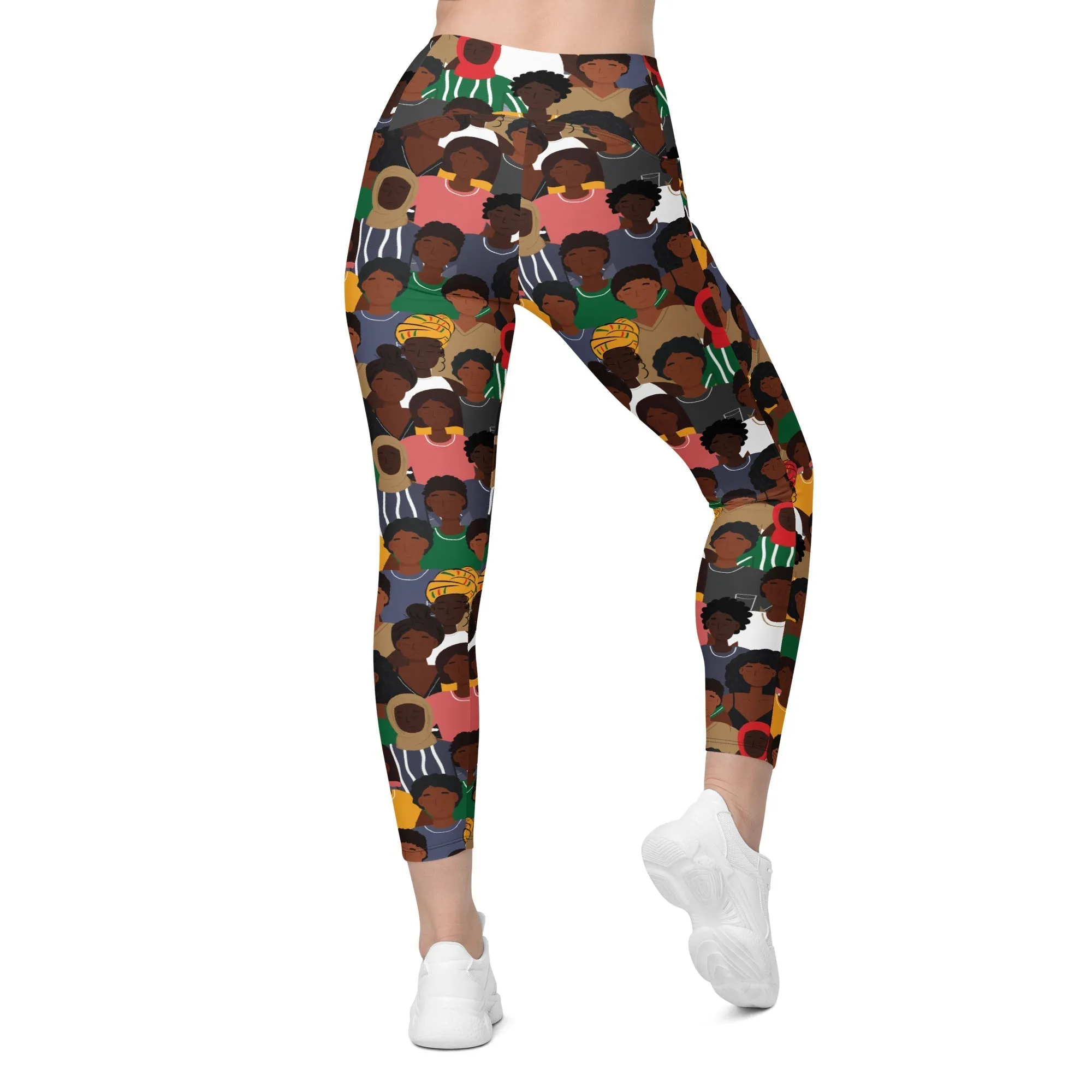 Black History Celebration Crossover Leggings With Pockets