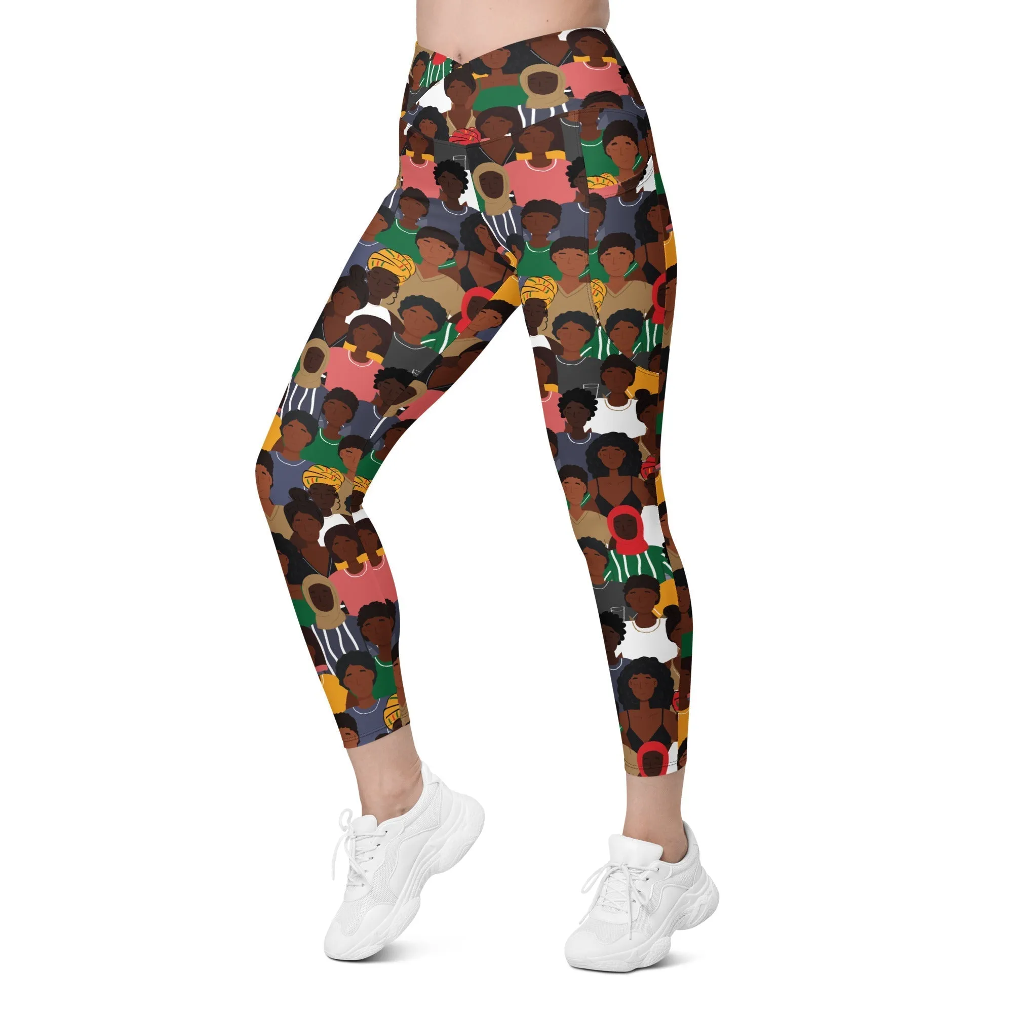 Black History Celebration Crossover Leggings With Pockets