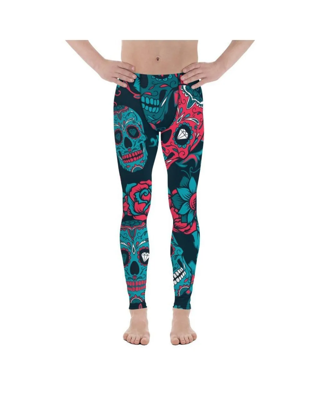 Blue Sugar Skull Meggings