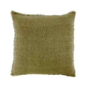 Cambri Dark Moss Linen Pillow