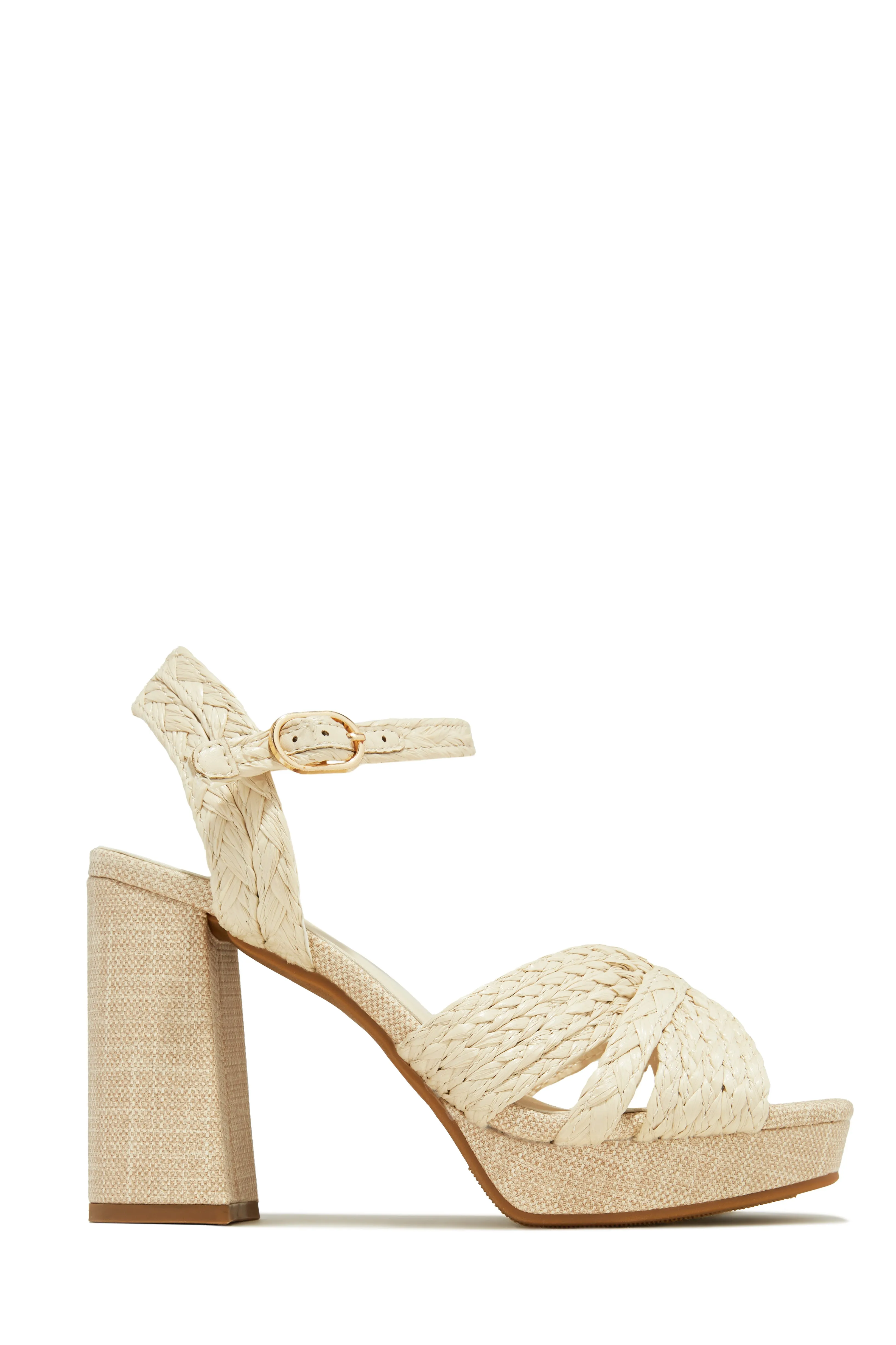 Coastal Resort Platform Block Heels - Natural