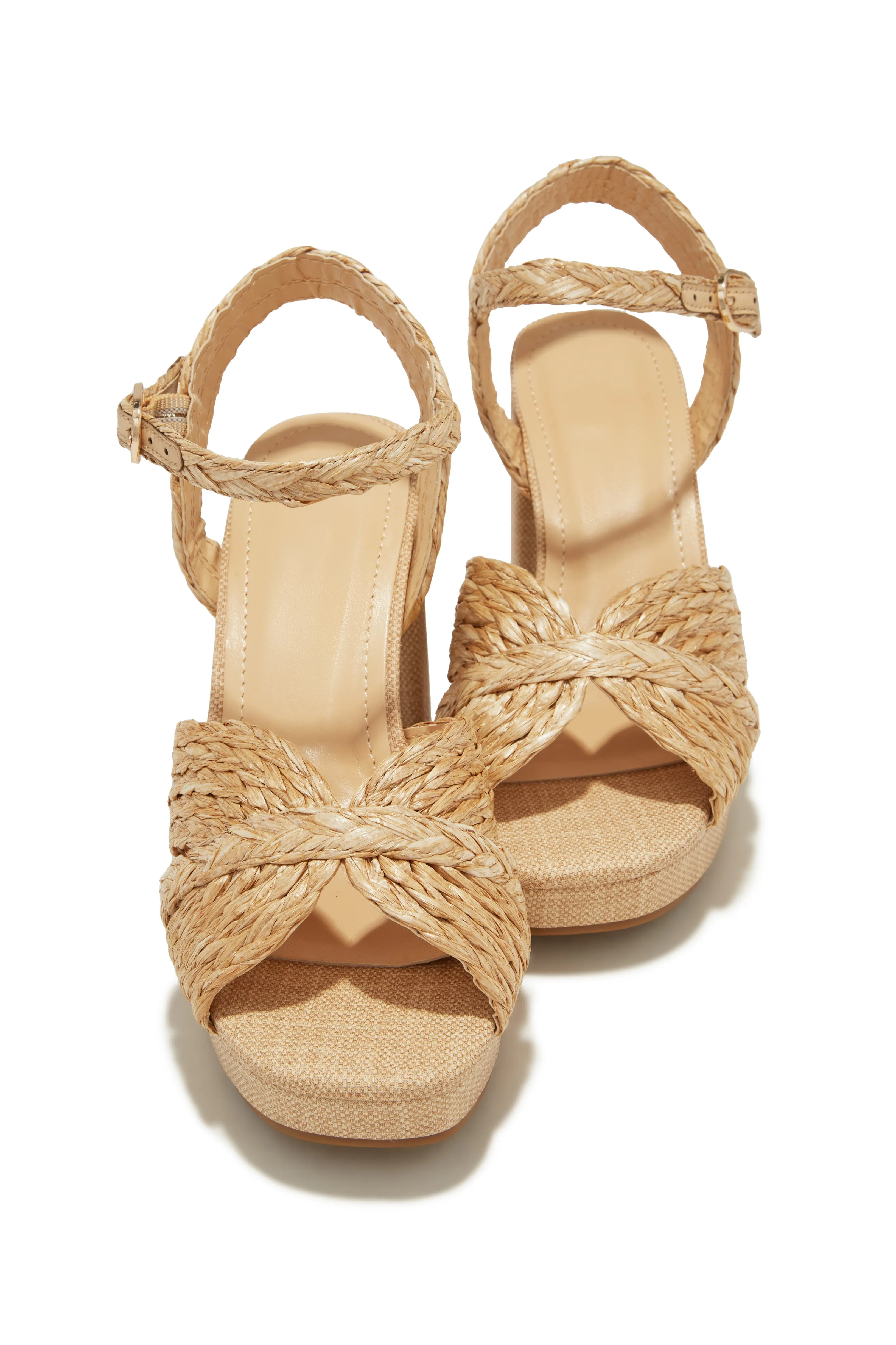 Coastal Resort Platform Block Heels - Natural