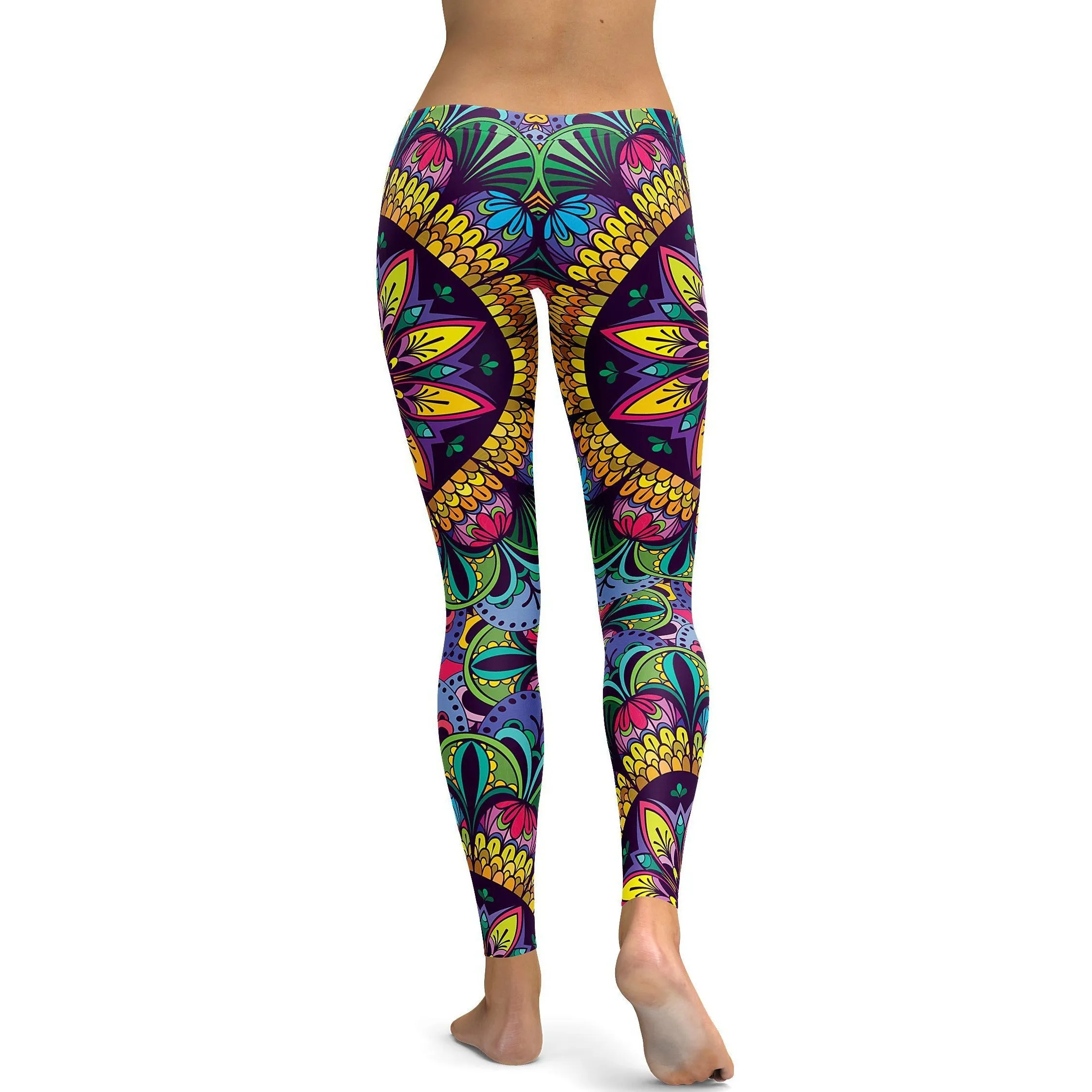 Colorful Yellow Mandala Leggings