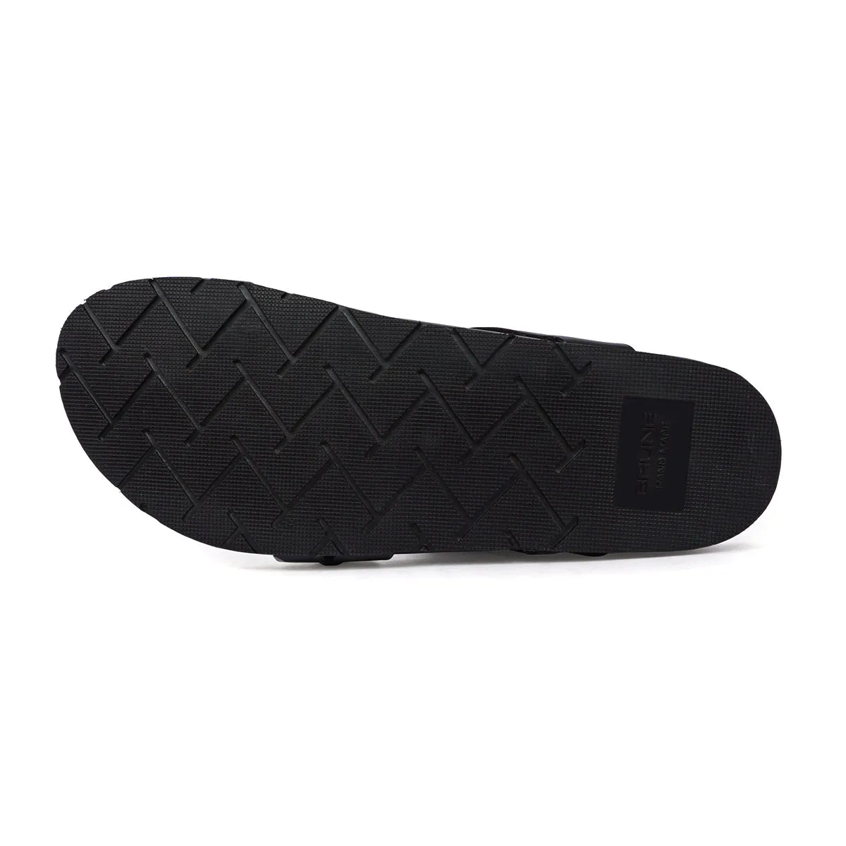 Cross Straps Black Leather Slipper/Sandal