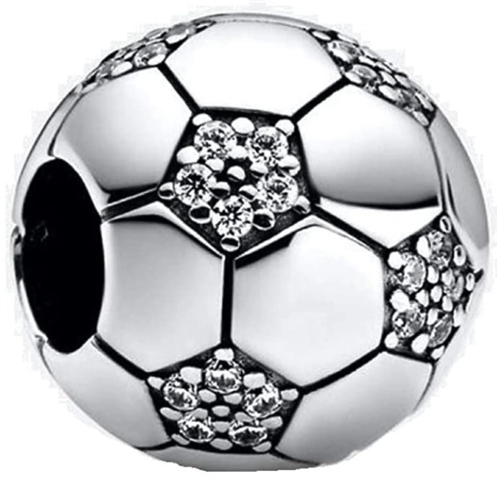 Crystal Soccer Ball Bead Charm