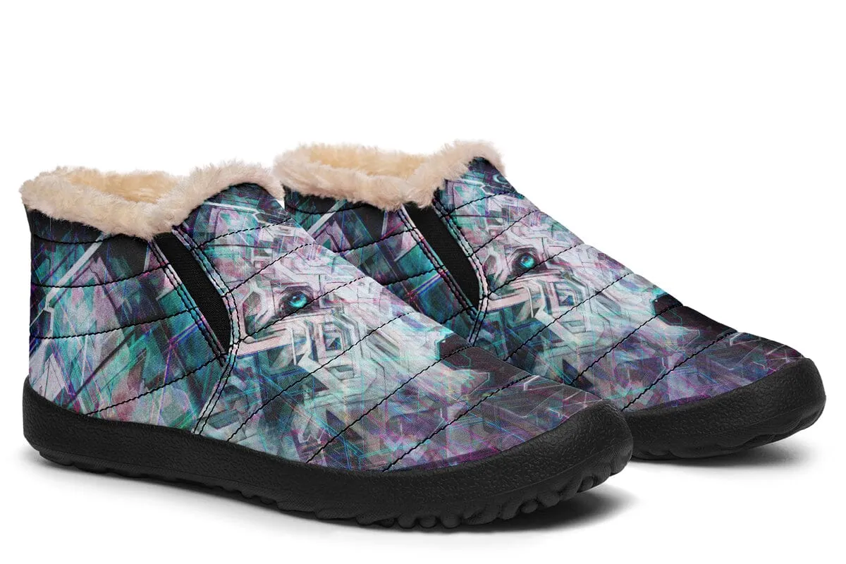 Crystal Wolf Winter Slippers