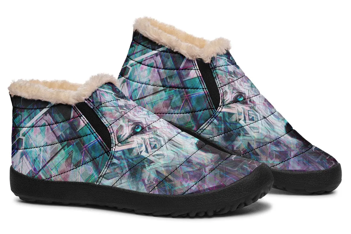 Crystal Wolf Winter Slippers