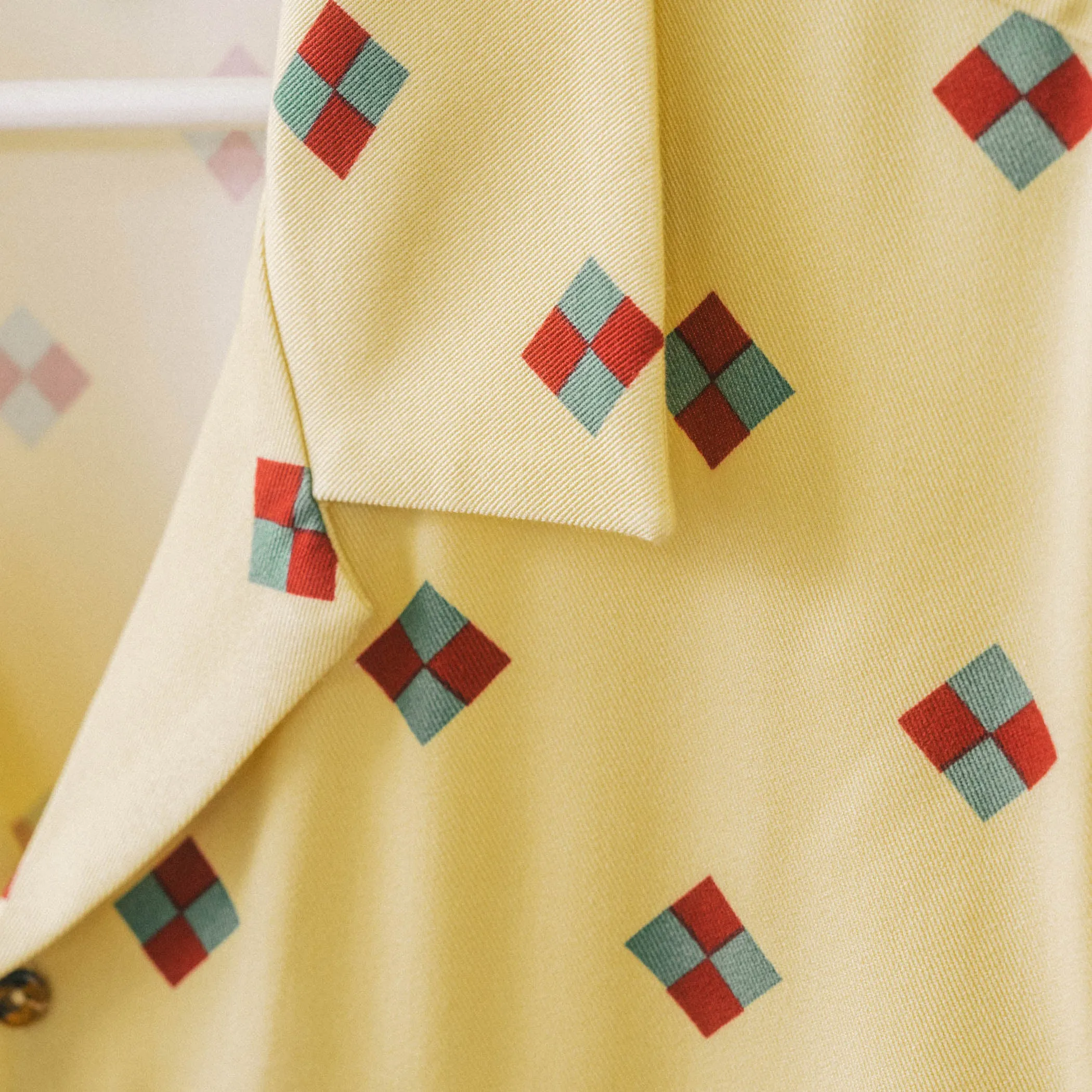 Diamonds Button Up - Yellow