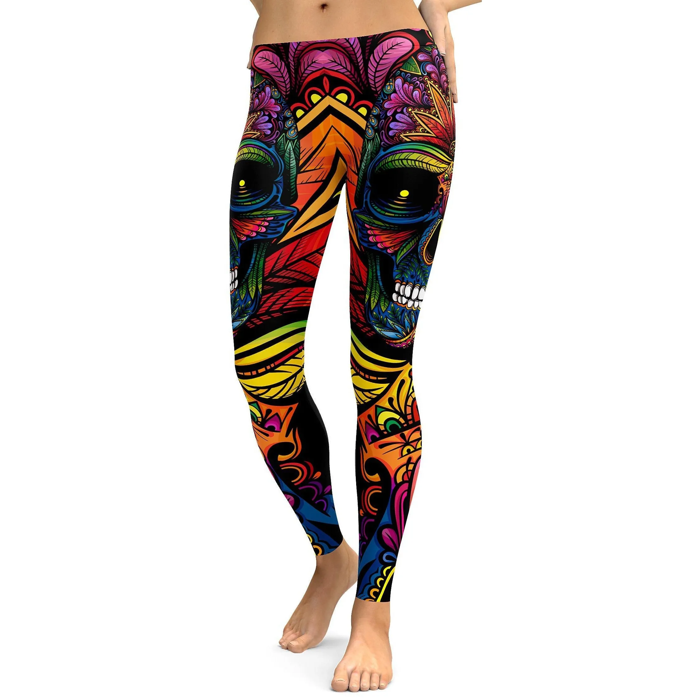 EDM - Rainbow Rave Skull Leggings