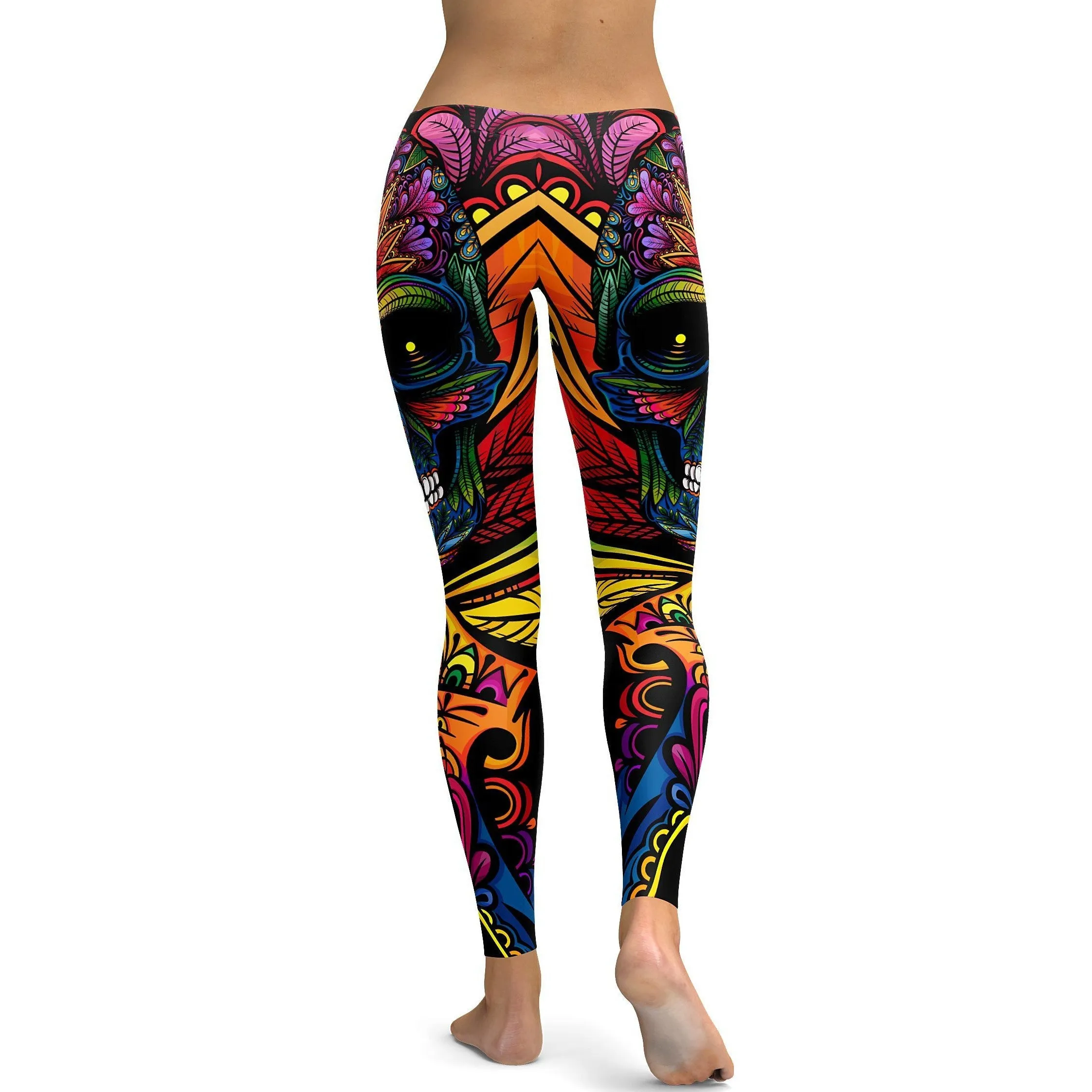 EDM - Rainbow Rave Skull Leggings