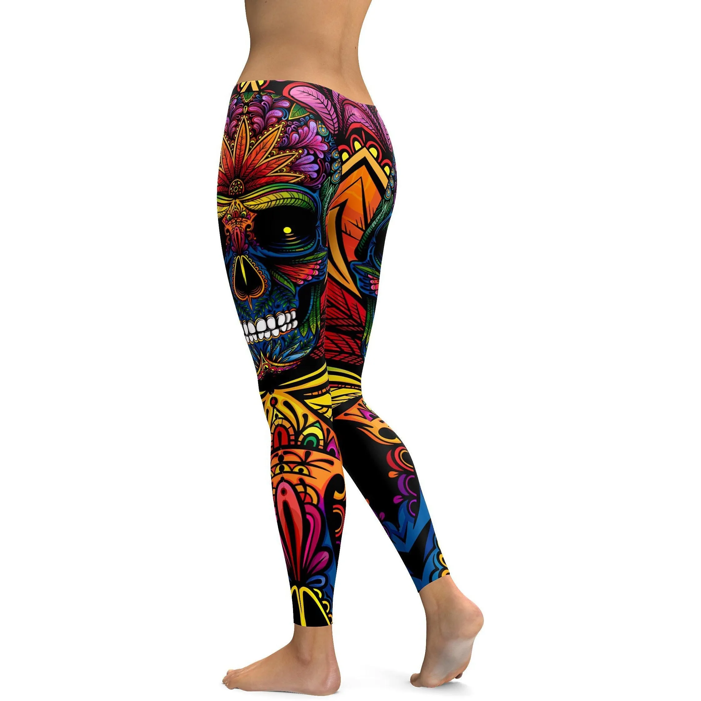 EDM - Rainbow Rave Skull Leggings