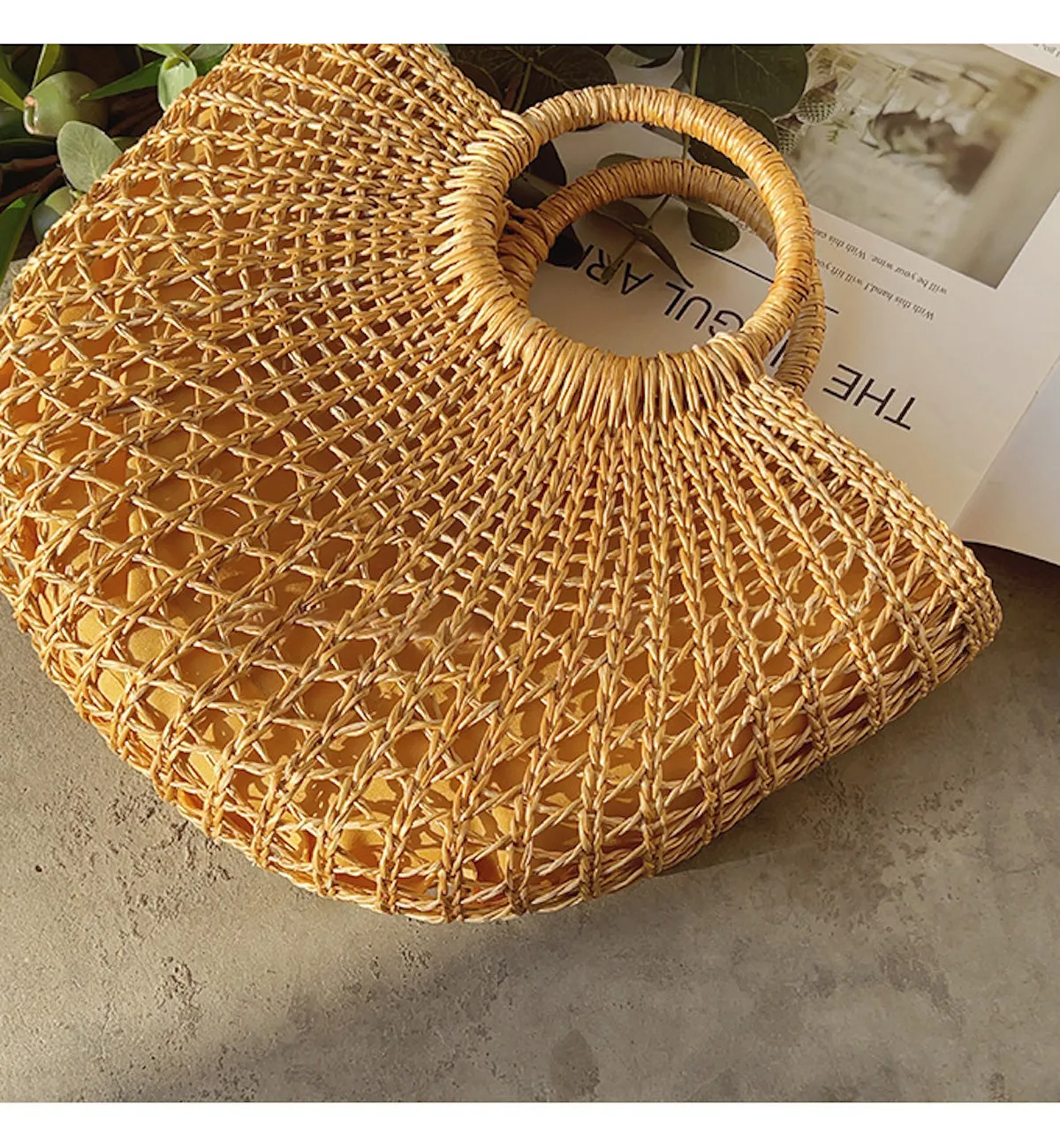 Elena Handbags Summer Beach Straw Basket Purse