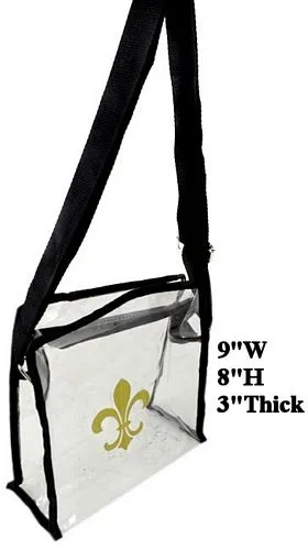 Fleur De Lis Clear Game  Day Stadium Bag W/strap