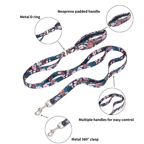 Floral Multi-Handle Leash