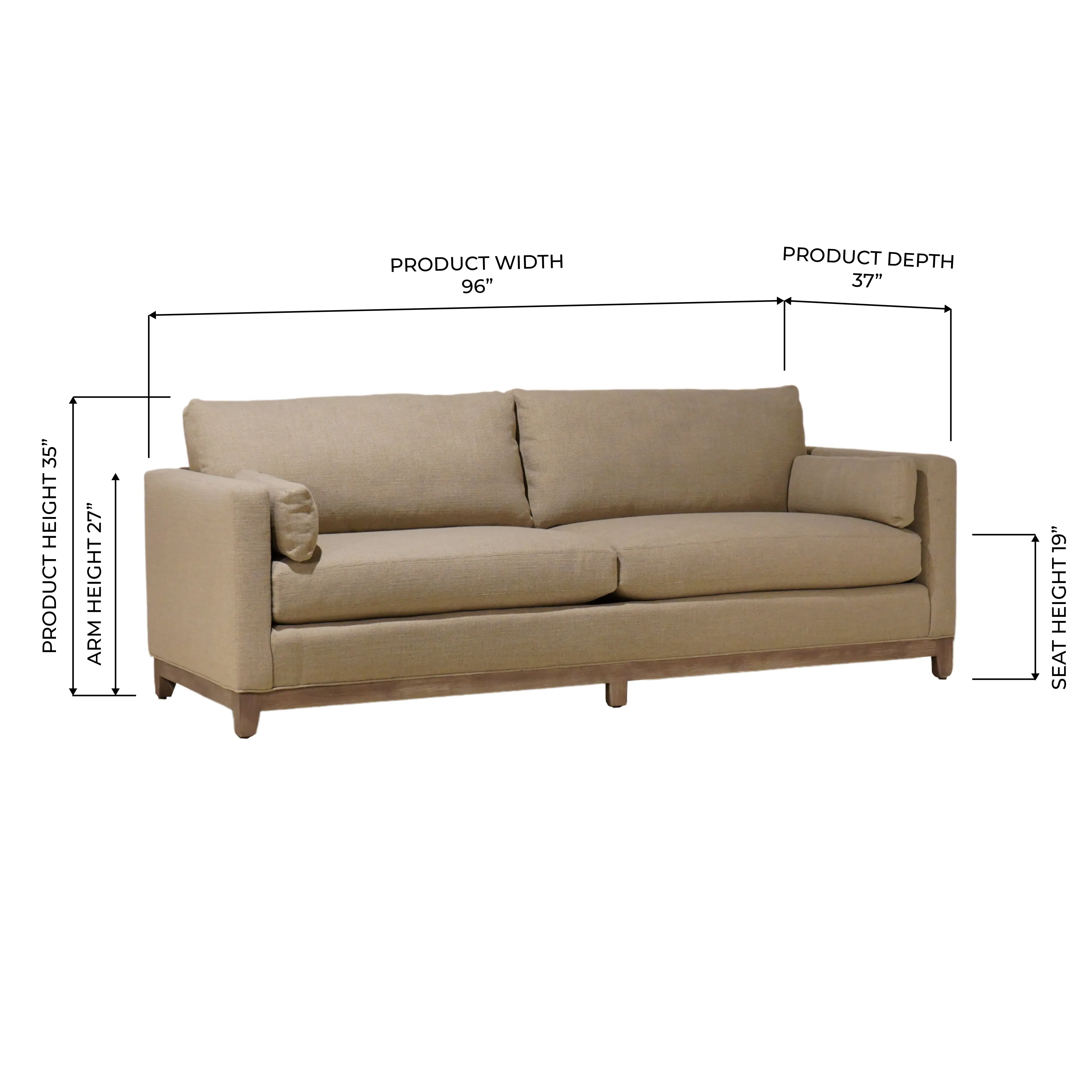 Frederic 96" Aberdeen Linen Sofa