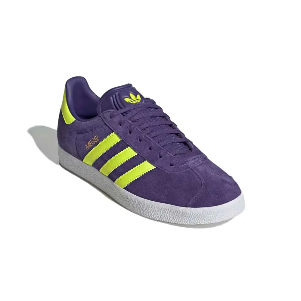 Gazelle Messi Indoor Soccer Shoe - University Purple/Lucid lemon/Footwear White - Regular (D)