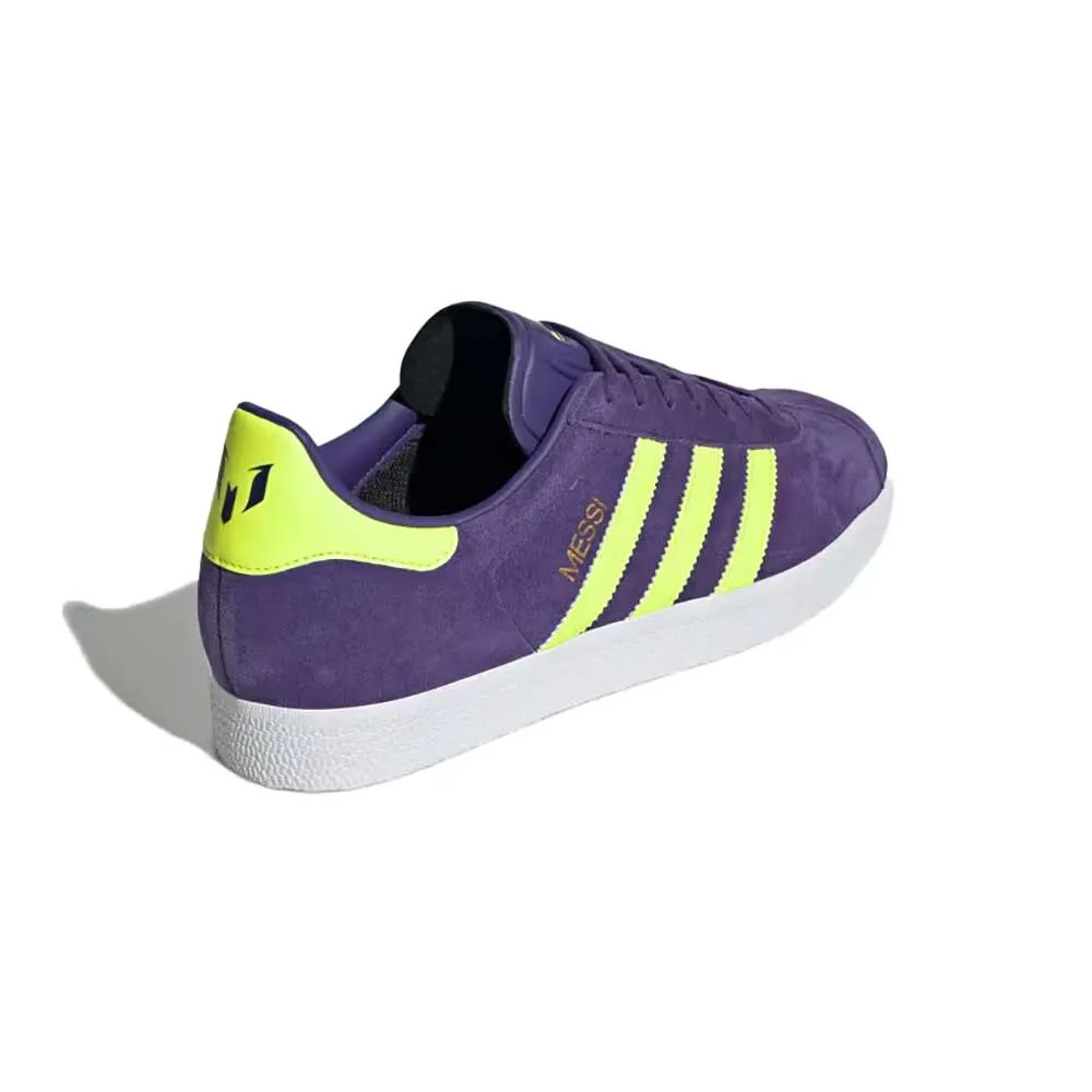 Gazelle Messi Indoor Soccer Shoe - University Purple/Lucid lemon/Footwear White - Regular (D)