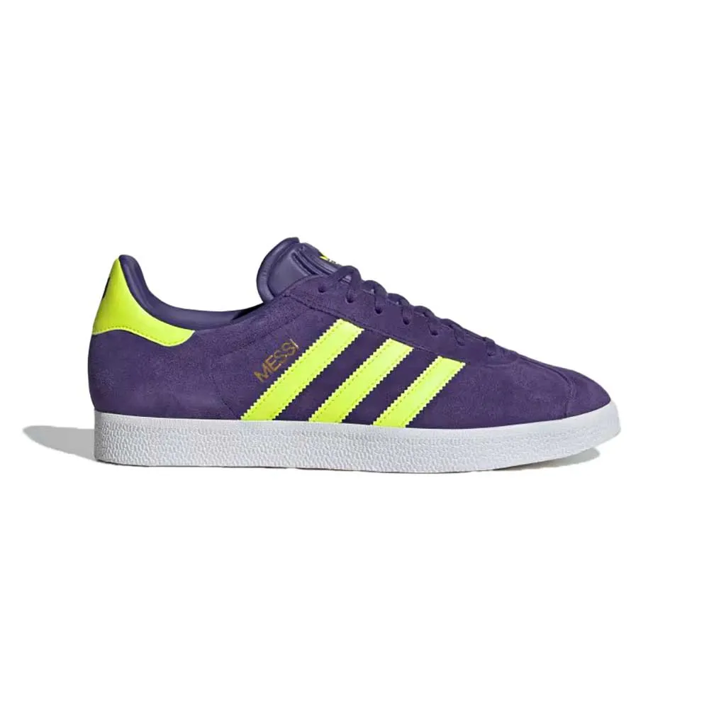 Gazelle Messi Indoor Soccer Shoe - University Purple/Lucid lemon/Footwear White - Regular (D)