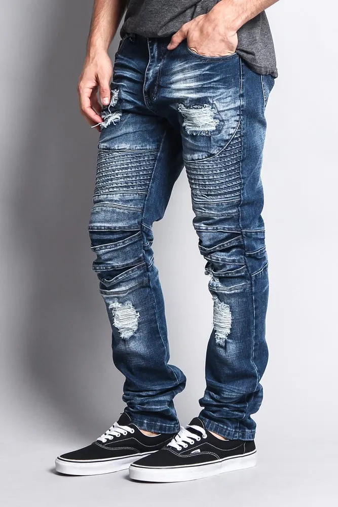 Heavy Dye Biker Denim Jeans