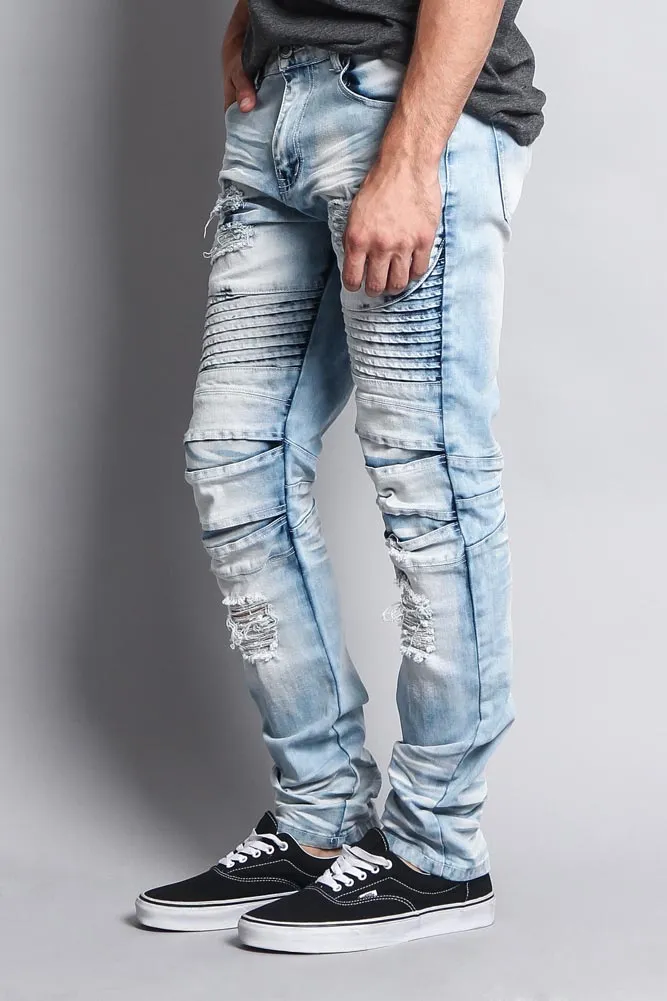 Heavy Dye Biker Denim Jeans