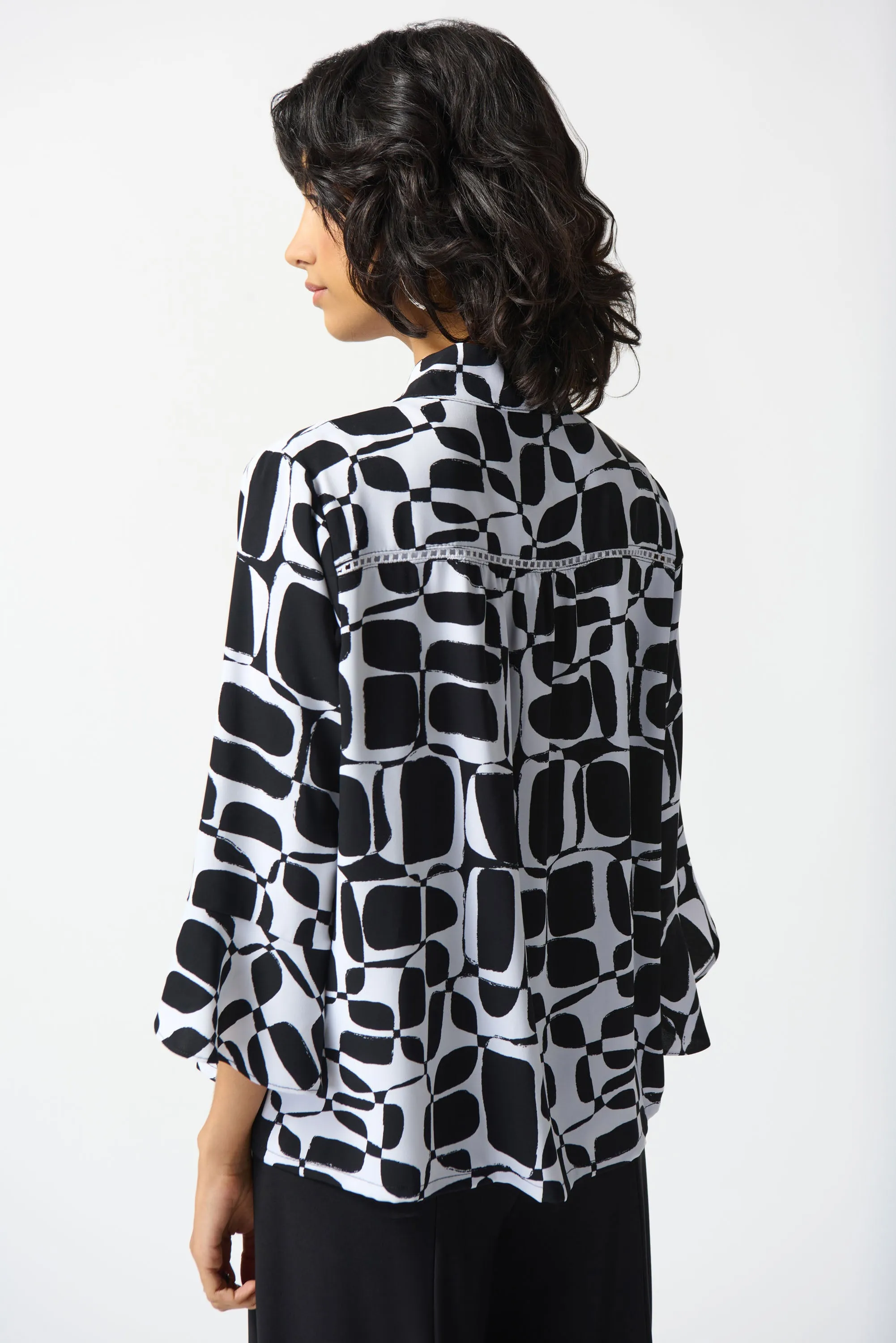 Joseph Ribkoff Woven Geometric Print Trapeze Blouse