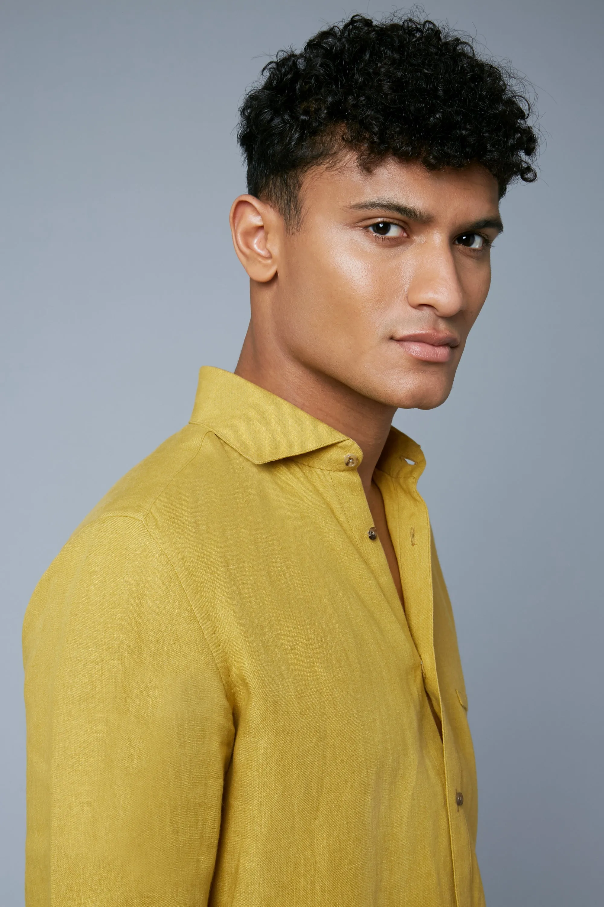 Linen Greenwich Shirt | Ochre