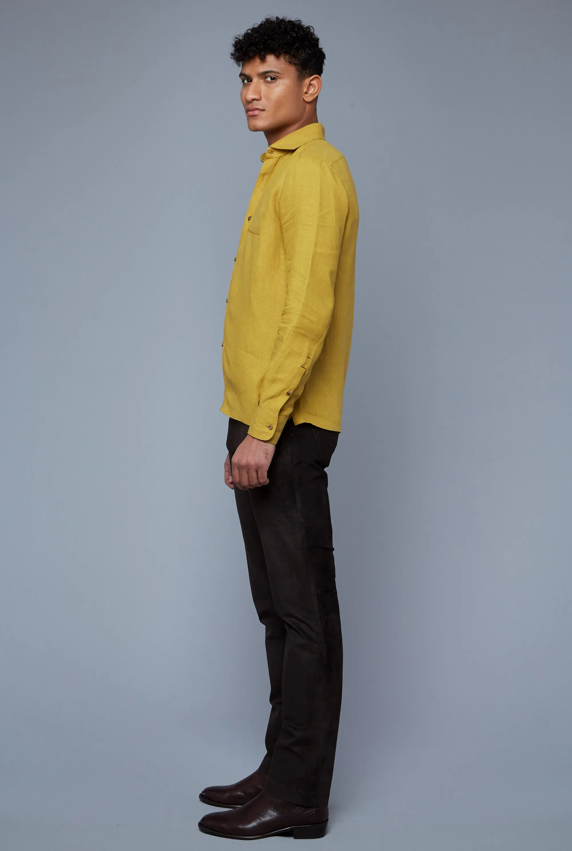 Linen Greenwich Shirt | Ochre