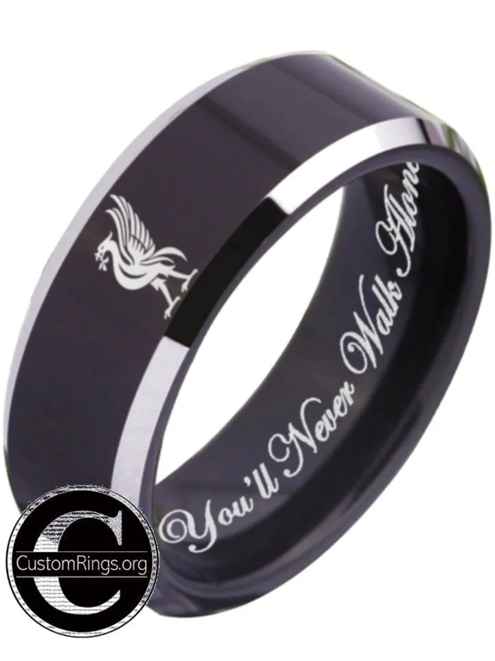 Liverpool FC Ring Silver Ring Tungsten Ring #LFC #liverpool