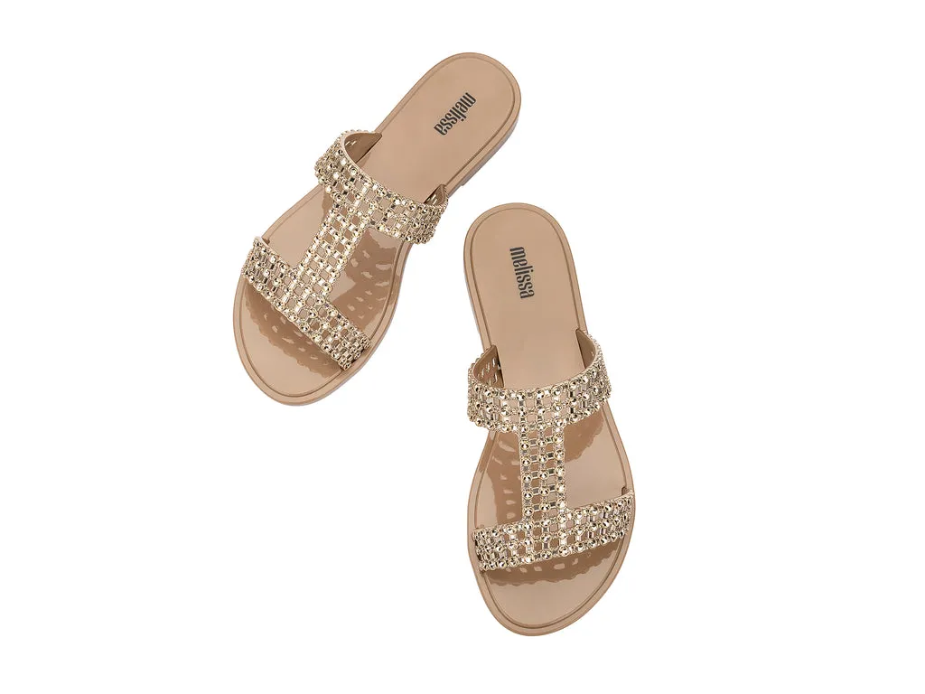 MeiIssa Glowing Slide AD Beige-Gold Slipons