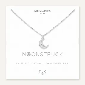 Memories: "MOONSTRUCK" | Moon Necklace | White Gold-Plated