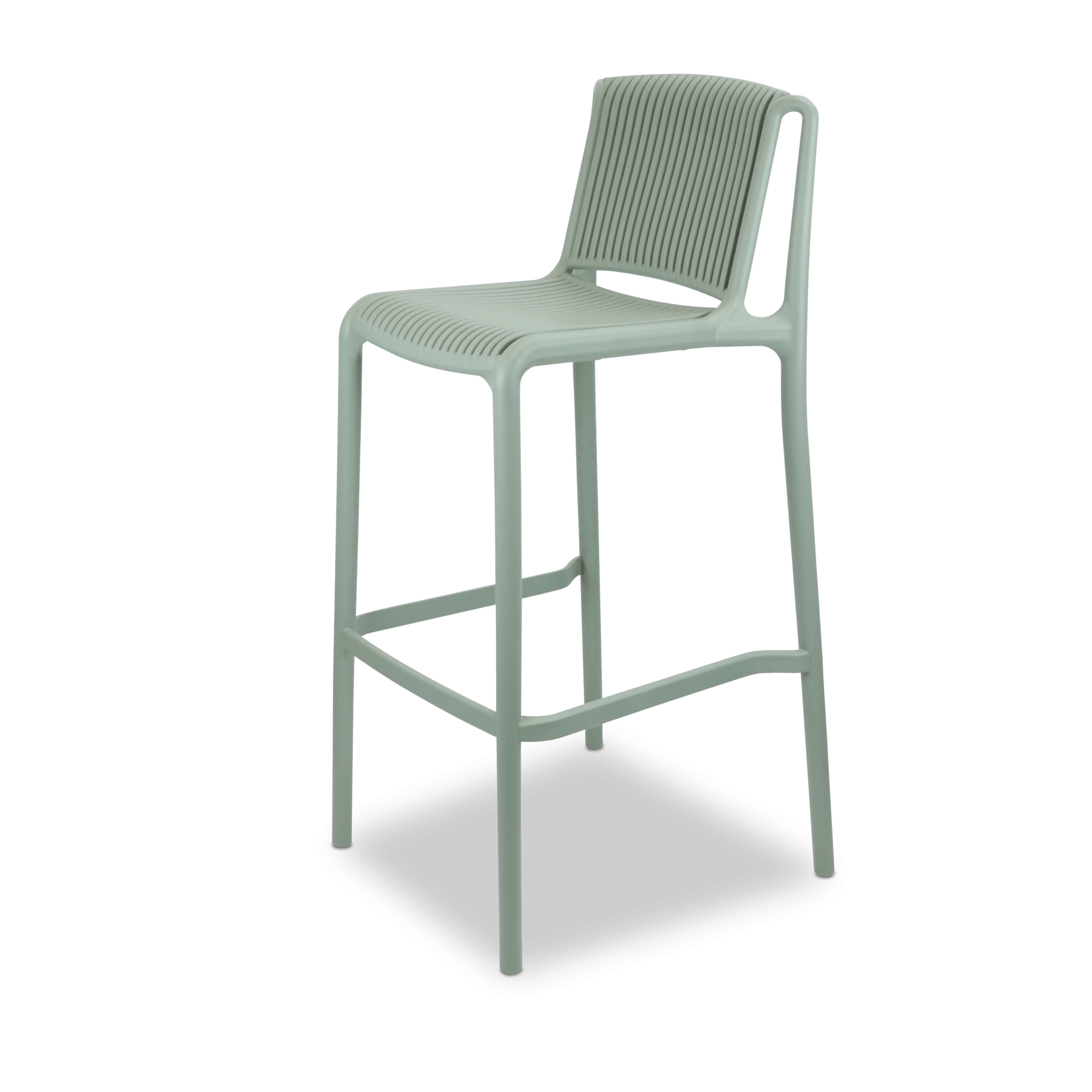 Paros UV Plastic Outdoor Bar Stool (PP) in Sage