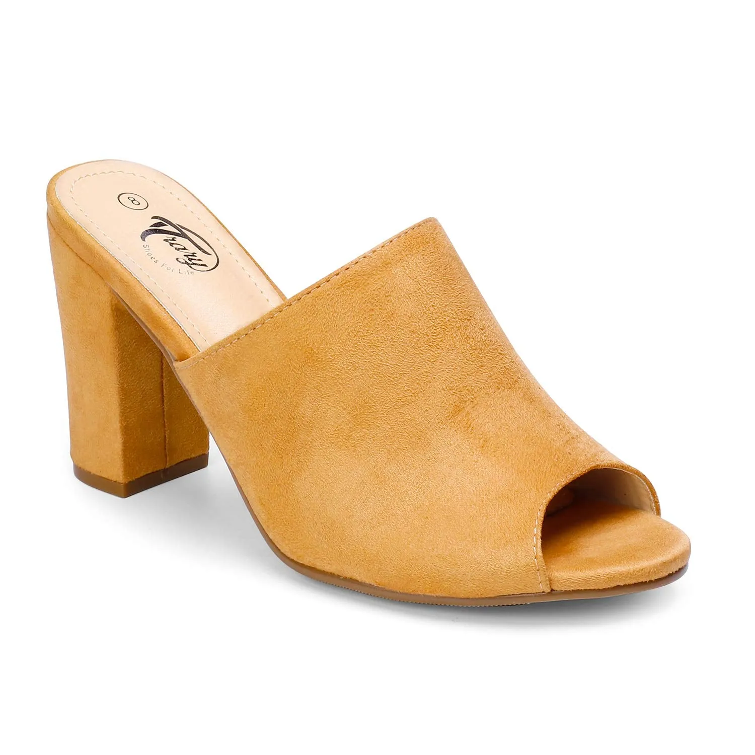 Peep Toe Chunky Heel Mules