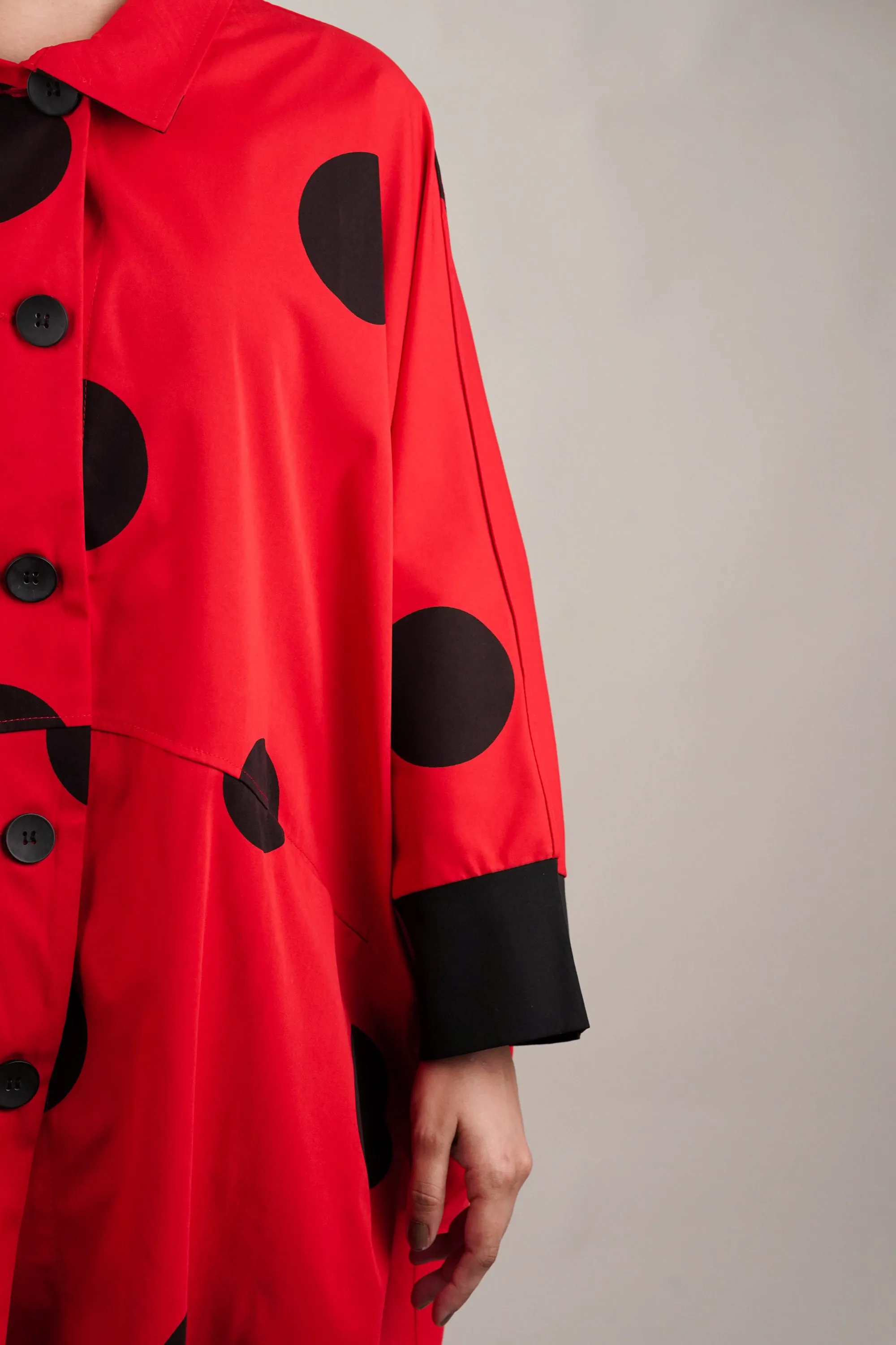 Polka Dot Red Oversized Dress