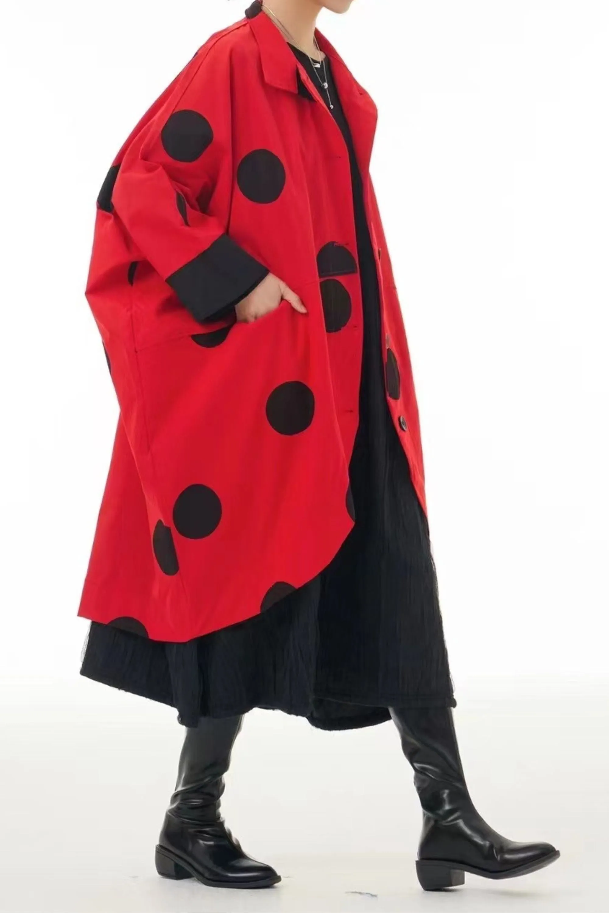 Polka Dot Red Oversized Dress