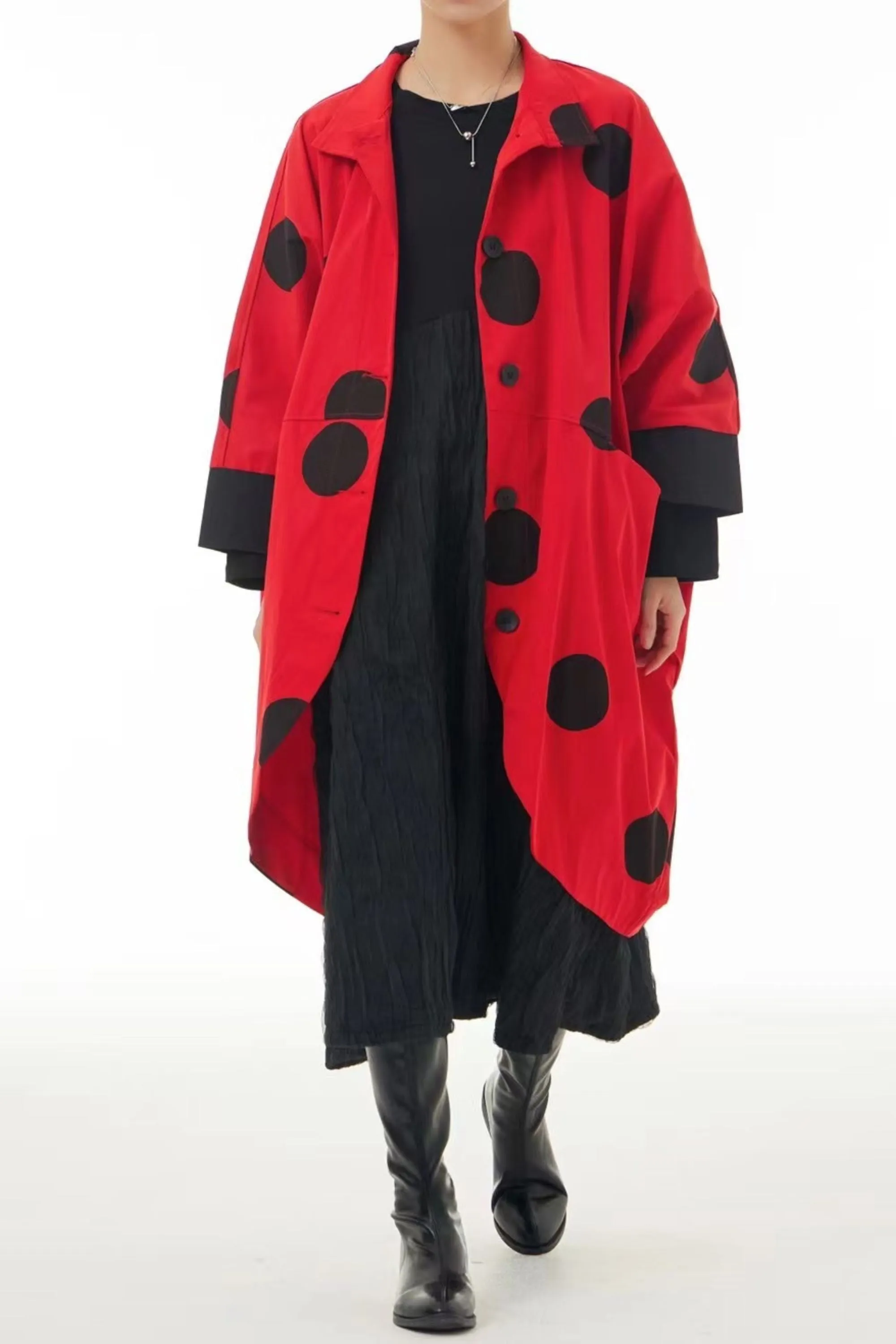 Polka Dot Red Oversized Dress