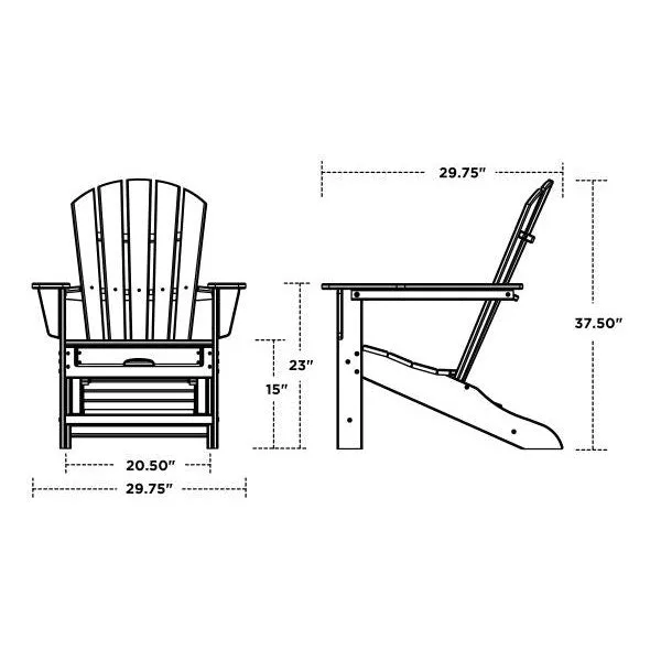 Polywood Outdoor Palm Coast Adirondack Chair With Hideaway Ottoman