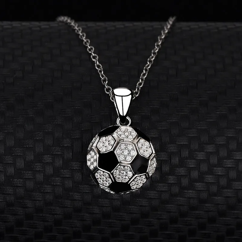 Shimmering Soccer Ball Necklace